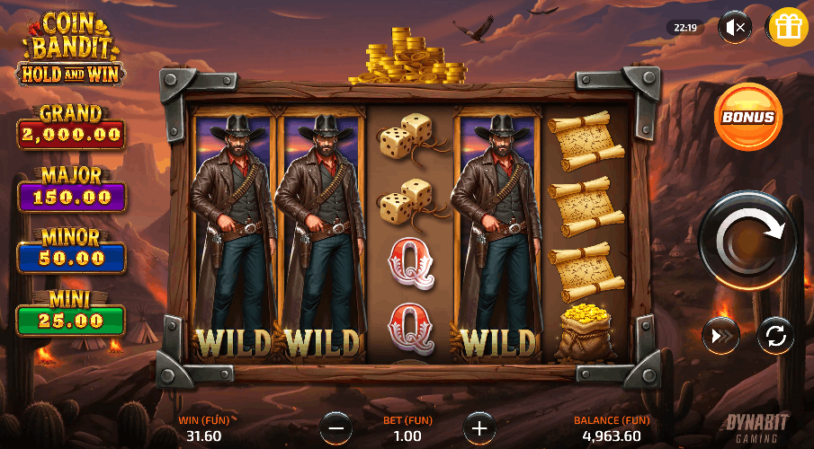 Coin Bandit slot de RAW iGaming – Banner principal