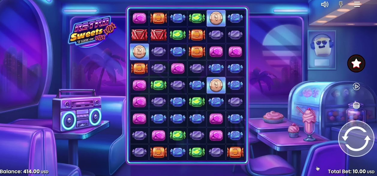 Retro Sweets slot de Booming Games – Banner principal